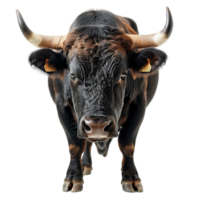 front view bull isolated on transparent background , png