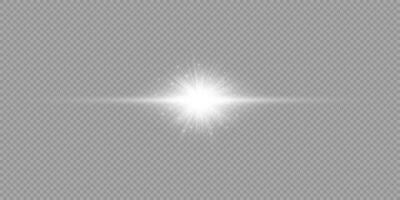 White horizontal light effect of lens flares vector