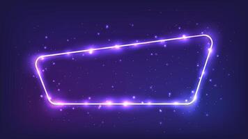 Neon frame with shining effects and sparkles vector
