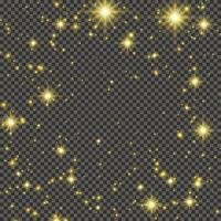 Gold glittering dust on a gray background. Dust with gold glitter effect and empty space for your text. illustration vector