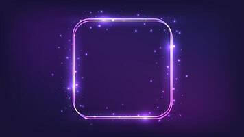 Neon double frame with shining effects vector