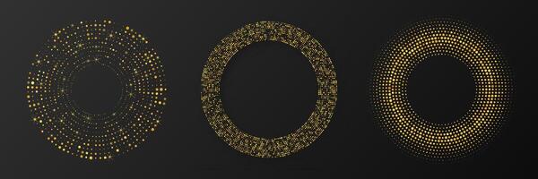 Abstract gold glowing halftone dotted background vector