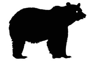 bear silhouette isolated on white background, Polar Bear animal, Wildlife animal various pose. vector
