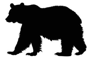 bear silhouette isolated on white background, Polar Bear animal, Wildlife animal various pose. vector