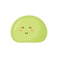 Mochi Japanese Rice Cake with Red Bean Filling in Cute Kawaii Illustration vector