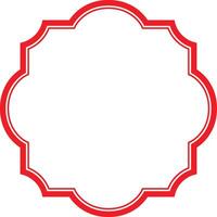 Triple-Lined Curvy Border Red frame elegant icon vector