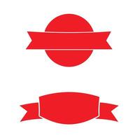 ribbon simple red blank set clip art illustration Badge and Crest Template Set vector
