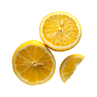 Sliced fresh lemon. realistic isolated lemon png