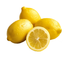 Fresh lemons group sliced lemon png
