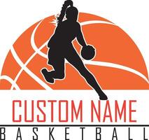 Custom Girl Basketball, Custom Name Basketball File vector