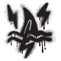 Spray Painted Graffiti shark Sprayed isolated with a white background vector