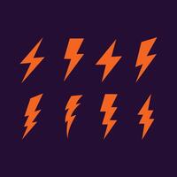 Retro set of thunder, illustration of thunder with color full vector