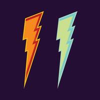 Retro set of thunder, illustration of thunder with color full vector