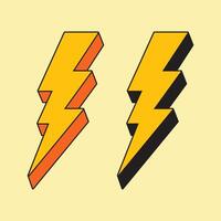Retro set of thunder, illustration of thunder with color full vector
