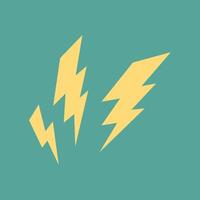 Thunder set retro on green and red backgorund vector