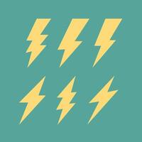 Thunder set retro on green and red backgorund vector