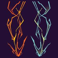 Retro set of thunder, illustration of thunder with color full vector