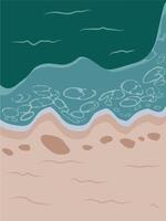 Simple Seamless Pattern Illustration Beach With Green Colour Background vector