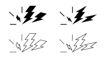 lightning icon set. modern design isolated on white background vector