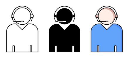 call center operator icon set. trendy design isolated on white background vector