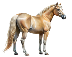 Quarter Horse Rear View Palomino - Isolated on Transparent Background png