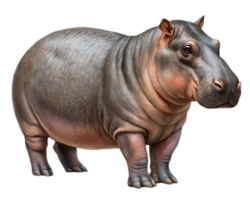 Pygmy Hippopotamus Side View - Isolated on Transparent Background png