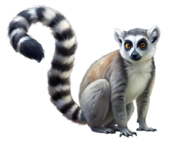 Ring-Tailed Lemur Side View - Isolated on Transparent Background png