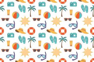 Flat design summer seamless pattern vector