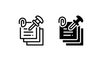 Sticky Notes icon, represented by a pin, clip and paper. icons with outline and glyph or solid style vector