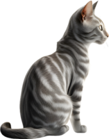 Cat 3d model back view transparent background png