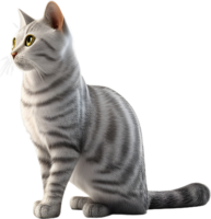 Cat 3d model back view transparent background png