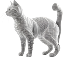 Cat 3d model back view transparent background png