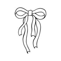 Hand drawn bows doodle element. pen pencil drawing sketches of decorative birthday holiday ribbons isolated on white background. Illustration of wedding celebration decoration symbol. vector