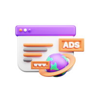 marknadsföring och reklam 3d illustration ikon png