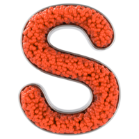 Letter S. Font made from balls. 3D Rendering png