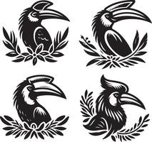 simple hornbill bundle vector