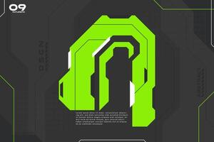 Futuristic Abstract Background with Sci-fi Geometric Shape for Technology Design vector