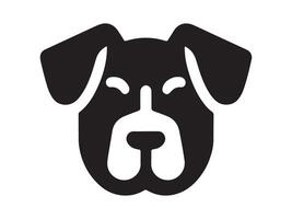 a black and white dog head icon on a white background vector