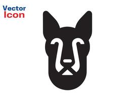 Dog head icon. Flat style. Cartoon dog face. illustration isolated on white. Silhouette simple. Animal Logotype concept. Logo design template. vector