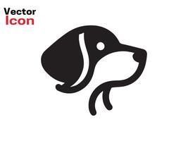 Dog head icon. Flat style. Cartoon dog face. illustration isolated on white. Silhouette simple. Animal Logotype concept. Logo design template. vector