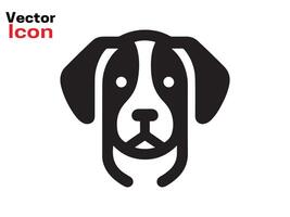 Dog head icon. Flat style. Cartoon dog face. illustration isolated on white. Silhouette simple. Animal Logotype concept. Logo design template. vector