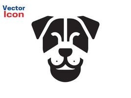 Dog head icon. Flat style. Cartoon dog face. illustration isolated on white. Silhouette simple. Animal Logotype concept. Logo design template. vector