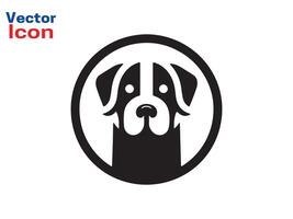 Dog head icon. Flat style. Cartoon dog face. illustration isolated on white. Silhouette simple. Animal Logotype concept. Logo design template. vector