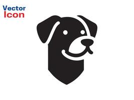 Dog head icon. Flat style. Cartoon dog face. illustration isolated on white. Silhouette simple. Animal Logotype concept. Logo design template. vector