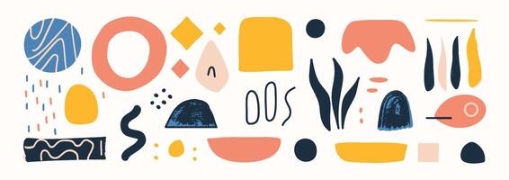 Set of abstract organic shape. hand drawn doodle art. blob vector