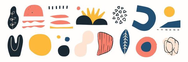 Set of abstract organic shape. hand drawn doodle art. blob vector