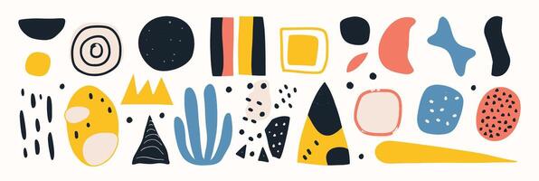 Set of abstract organic shape. hand drawn doodle art. blob vector