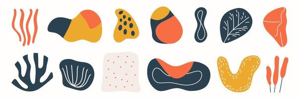 Set of abstract organic shape. hand drawn doodle art. blob vector