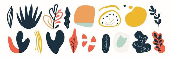 Set of abstract organic shape. hand drawn doodle art. blob vector