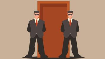 security Guards securing rooms vector